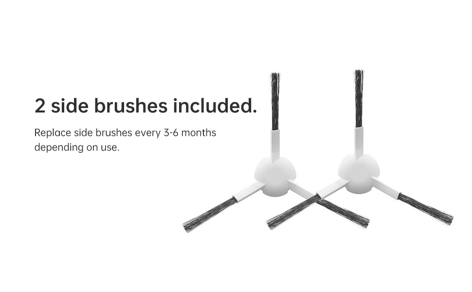 Dreame L20 Ultra side brushes included with replacement instructions.