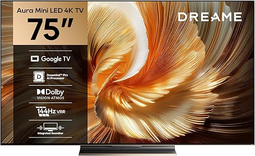 Dreame Aura Mini LED 4k TV S100 - 75inch [Free Installation]