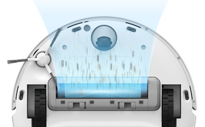 Dreame L20 Ultra robot vacuum with visible dust container and cleaning brush details.