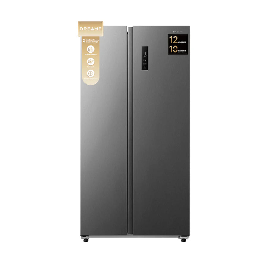 Dreame 808L Gross & 622L Net Capacity, Side-by-Side Double Door Refrigerator-Freezer, Silver [Free Installation]