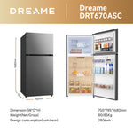 Load image into Gallery viewer, Dreame 670L Gross Capacity Double Door Top- Mount Refrigerator-Freezer, Silver
