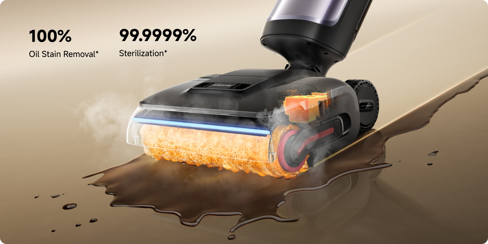 90°C Fresh Hot Water Dissolves Grease*